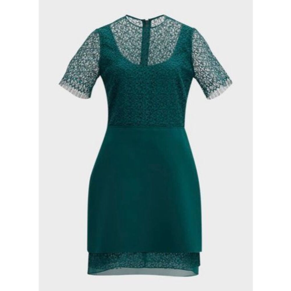 Jason Wu Collection Corded Geometric Lace Mini Dress Sea Green Nwt Size 6